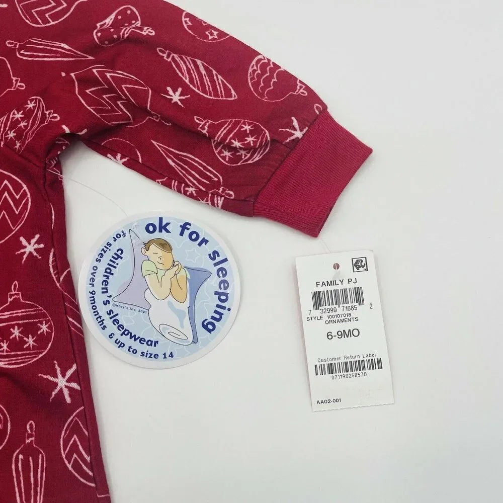 Macys Family 6-9 Months Ornament Print Pajamas 198‎